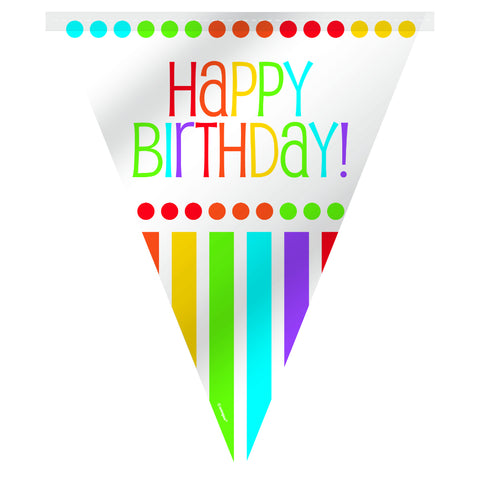 Rainbow Birthday Flag Banner 