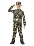 Camouflage Military Boy Costume Green With Top Trouser & Ha