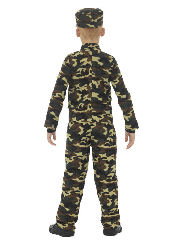 Camouflage Military Boy Costume Green With Top Trouser & Ha