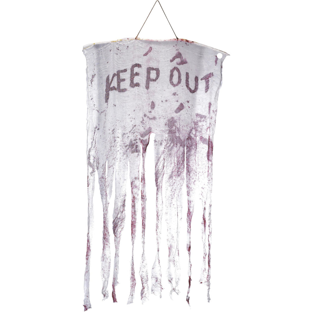 Keep Out Bloody Hanging Decoration White & Red