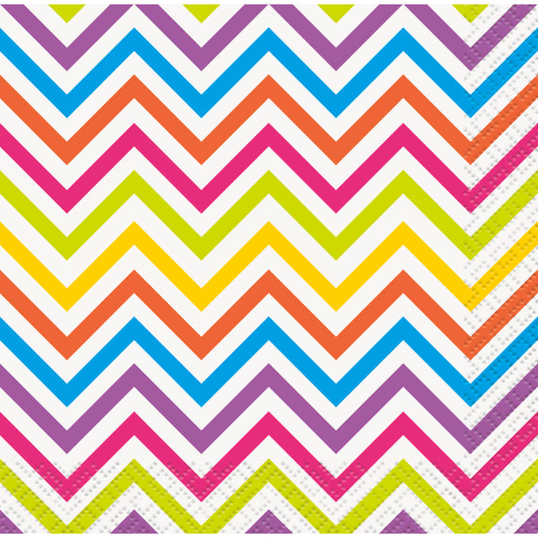 Rainbow Chevron Beverage Napkins 