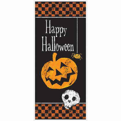 Checkered Halloween Door Poster