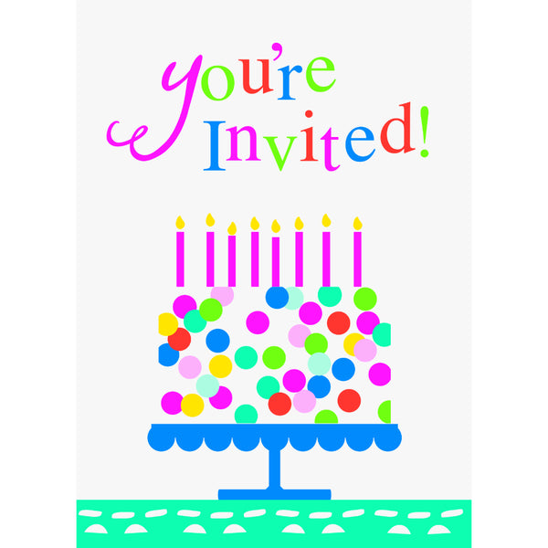 Confetti Cake Birthday Invitations 