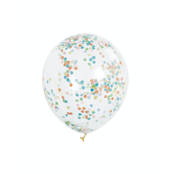 Clear Balloons With Multi Color Confetti