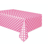 Hot Pink Deco Dot Plastic Tablecover 