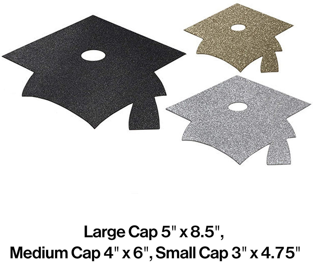 Power Panel Display Assrtd Glitter Mortarboard Cutouts