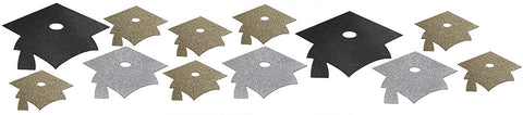 Power Panel Display Assrtd Glitter Mortarboard Cutouts 