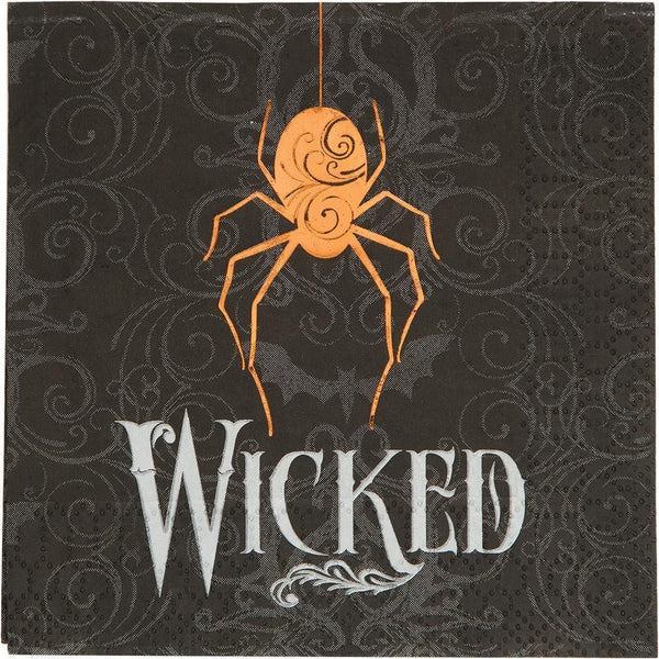Wicked Spider Luncheon Napkins 3 Ply Foil Stamped 16pcs