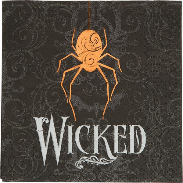 Wicked Spider Beverage Napkins 3 Ply Foil Stamped 16pcs