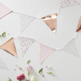 Rose Gold Foiled Ditsy Floral Print Bunting 