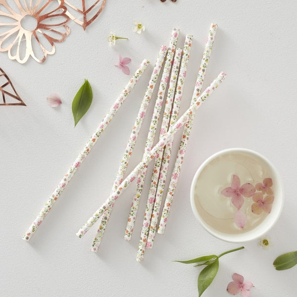 Ditsy Floral Paper Straw