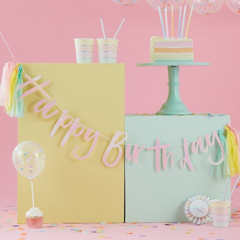 Happy Birthday Iridescent Bunting 2M With 6 Tassels