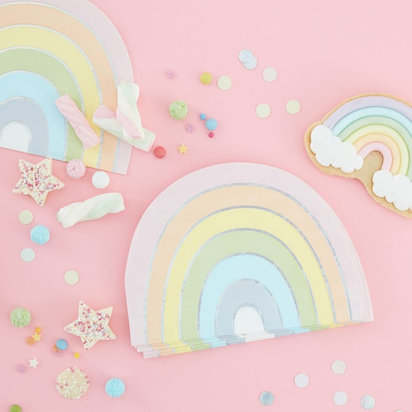 Pastel & Iridescent Rainbow Paper Napkins