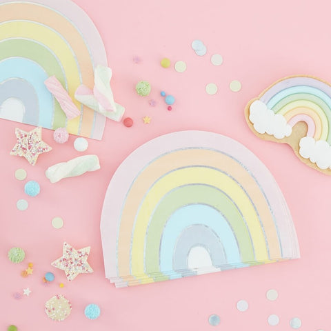 Pastel & Iridescent Rainbow Paper Napkins