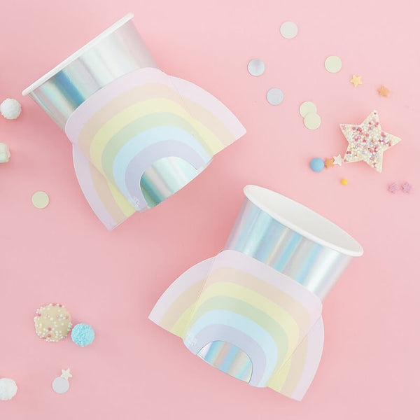 Rainbow & Iridescent Paper Cups