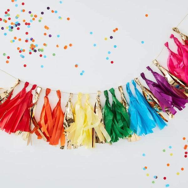 Over The Rainbow Tassel Garland Multi Coloured