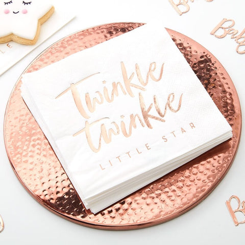 Rose Gold Twinkle Twinkle Paper Napkins
