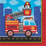 Flaming Fire Truck L-Napkins