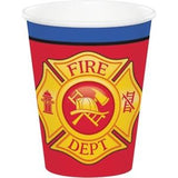 Flaming Fire Truck Cups