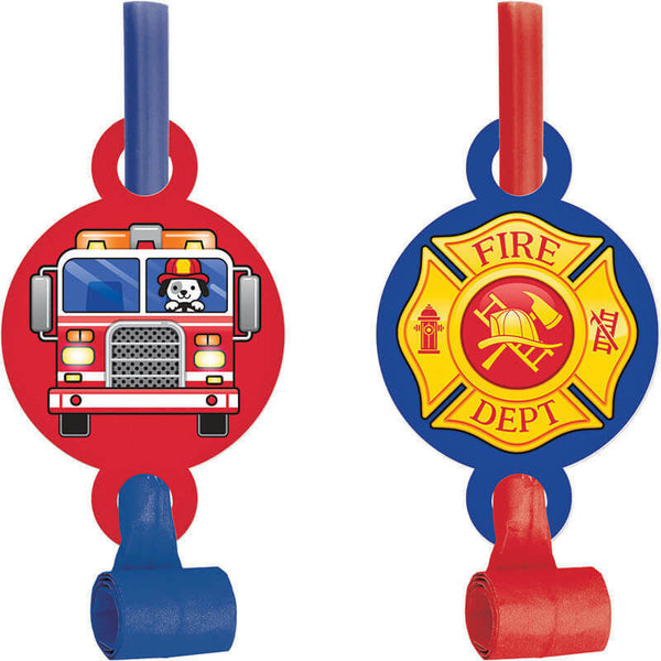 Flaming Fire Truck Blowouts with Medallion