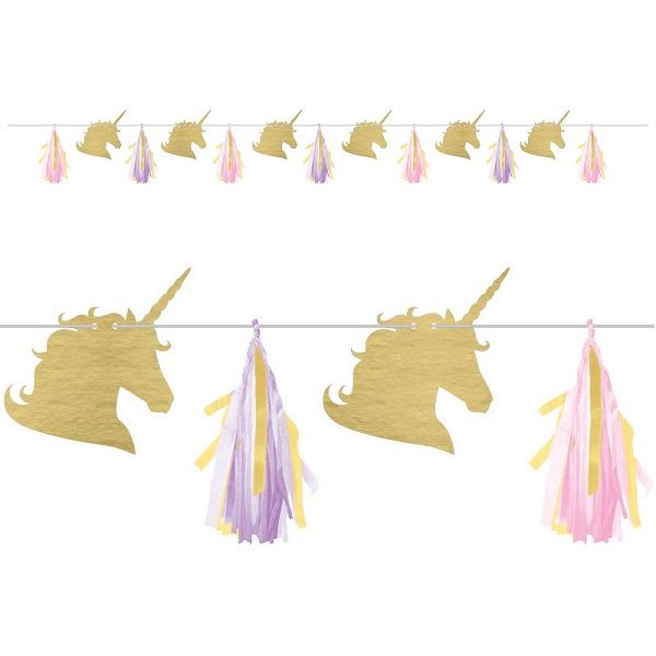 Unicorn Sparkle Tissue Tassel garlant with Cutout