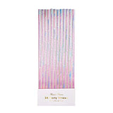 10 Iridescent Foil Paper Straws