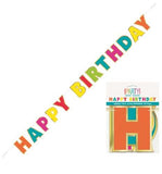 Gold Foil & Rainbow Happy Birthday Banner 7 Ft