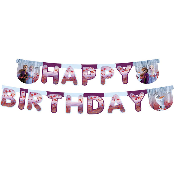 Disney Frozen 2 Die-cut Happy Birthday banner