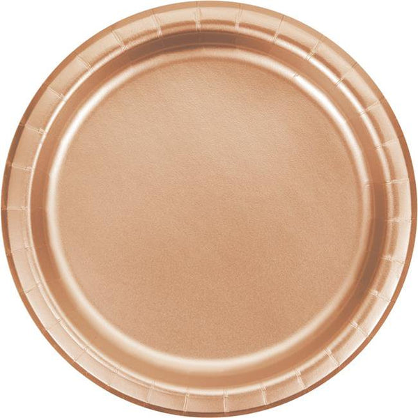 Touch of Color Rose Gold Foil Luncheon Plate 7in 8pcs