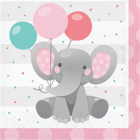 Enchanting Elephant Girl Luncheon Napkin 16pcs