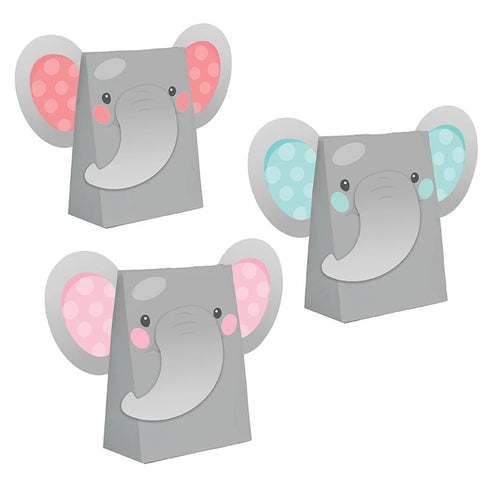 Enchanting Elephant Girl Paper Treat Bags with attachments 8pcs