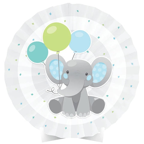 Enchanting Elephant Boy Centrepiece Paper Fan with cutouts 16x16in pc