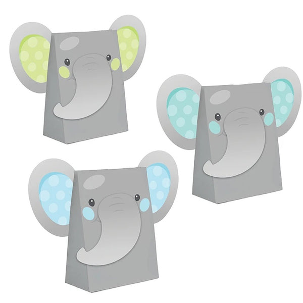 Enchanting Elephant Boy Paper Treat Bags with attachments 8pcs