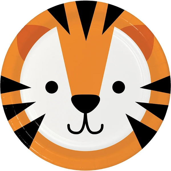 Animal Faces Tiger Round Dinner Plate 8.75in 8pcs