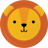 Animal Faces Lion Round Luncheon Plate 7in 8pcs