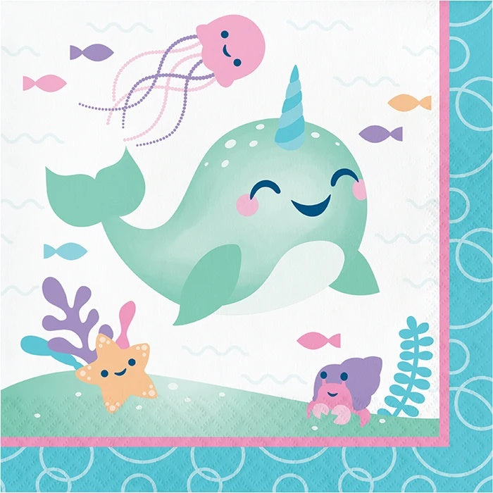 Narwhal Party Luncheon Napkin 16pcs