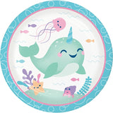 Narwhal Party Round Dinner Plate 8.75in 8pcs