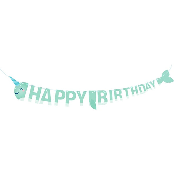 Narwhal Party Shaped Ribbon Banner 7inx82in pc