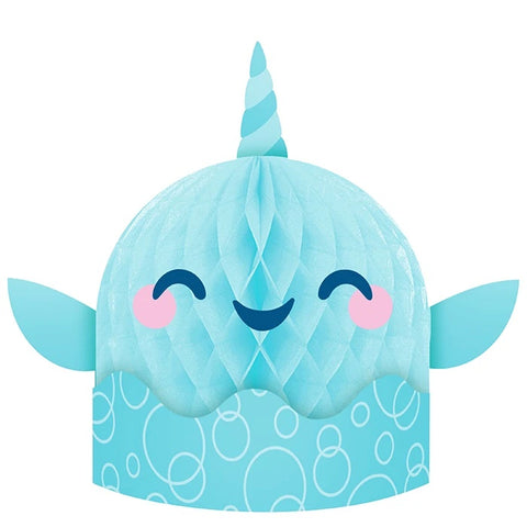 Narwhal Party Centrepiece 3D Honeycomb 12.8x12x12in pc