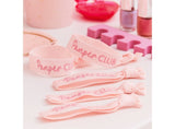 Pink Glitter Pamper Pouches With Tag And Ribbon 5pcs