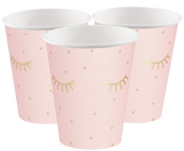 Gold Foiled Sleepy Eyes Paper Cups 8pcs