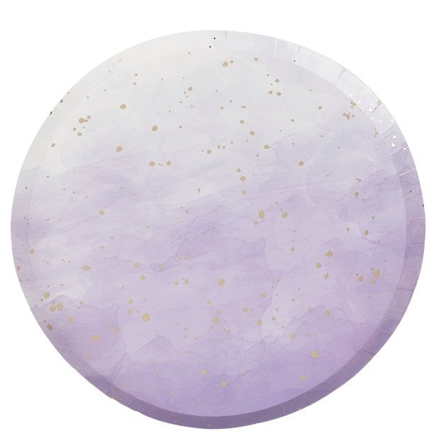 Gold Foiled Lilac Ombre Paper Plates 8pcs