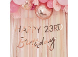 Rose Gold Happy Birthday Bunting With Numbers To Customise