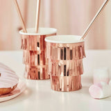Rose Gold Fringe Paper Cups 8pcs