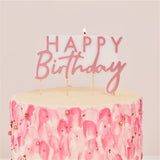 Rose Gold Happy Birthday Candle