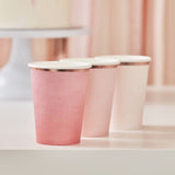 Rose Gold Foiled Pink Ombre Paper Cups 8pcs