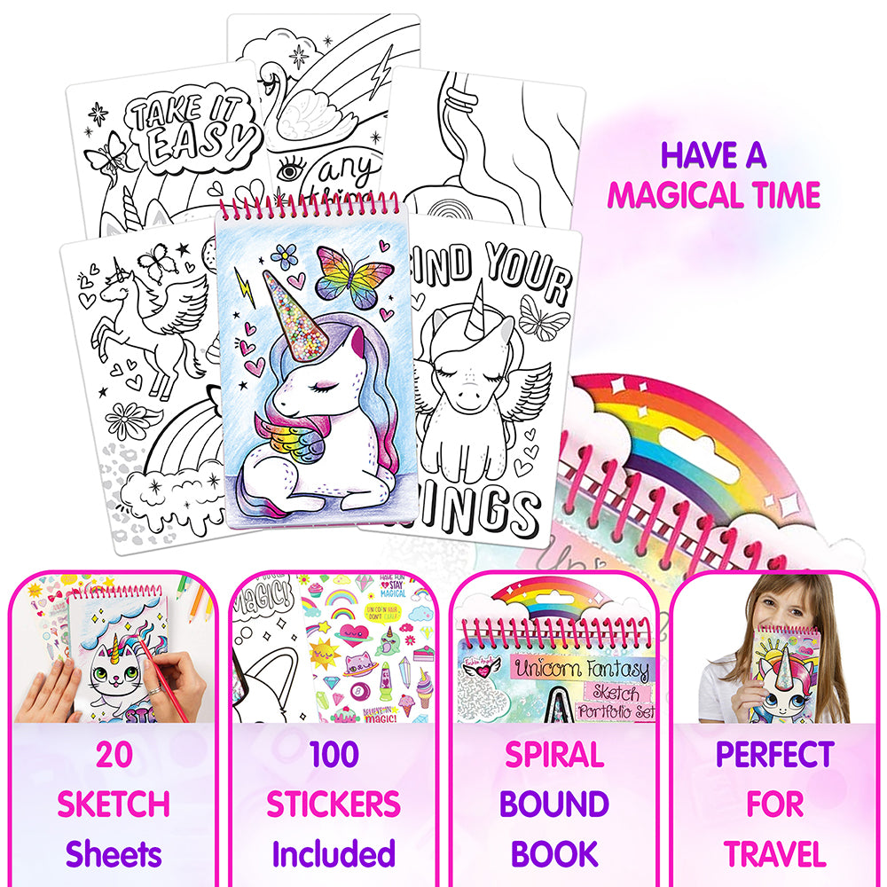 Unicorn Fantasy Compact Sketch Portfolio
