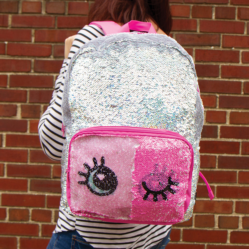 Style Lab Magic Sequin Backpack-Silver Holo & Reveal