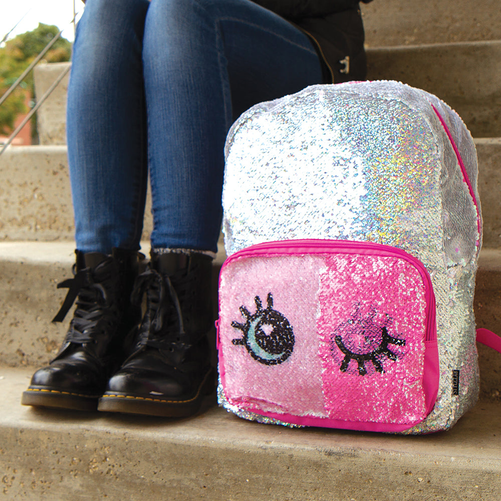 Style Lab Magic Sequin Backpack-Silver Holo & Reveal