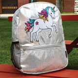 Silver Shimmer Sequin Unicorn Backpack